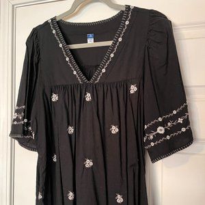 Old Navy Women's Floral-Embroidered V-Neck Bell-Sleeve Top Size M Tall